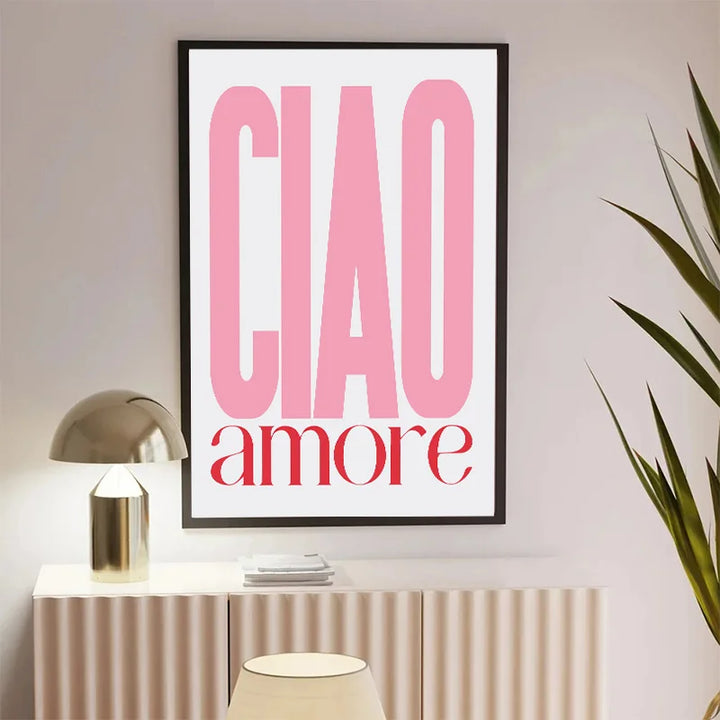 Pink Retro Love Quote Wall Art Fine Art Canvas Prints Typographic Pictures For Bedroom Living Room Hotel Room Modern Apartment Wall Art Decor | Bowlift