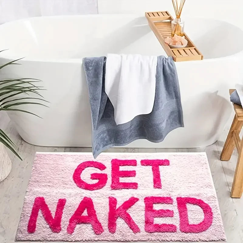 BlushNaked Tufted Design Rug – Pink "Get Naked" Bath & Living Rug Bowlift