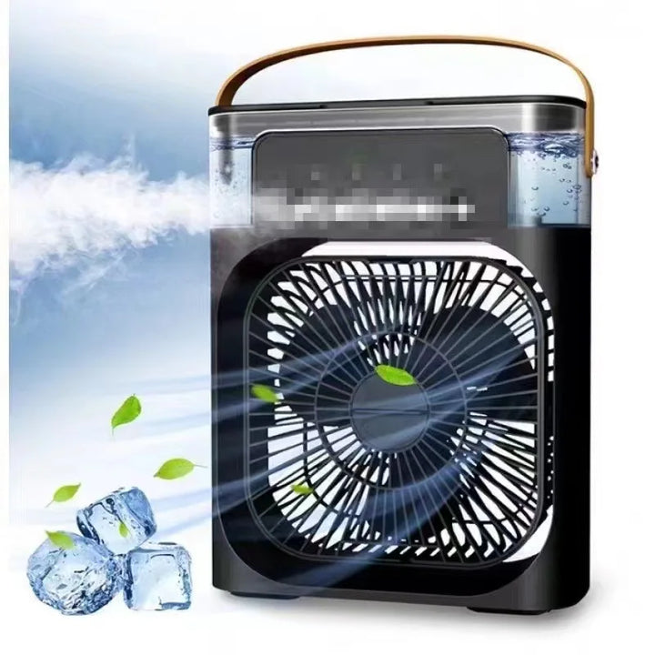 Portable USB Electric Fan with LED Night Light and Water Mist - 3-in-1 Air Humidifier for Home | Bowlift