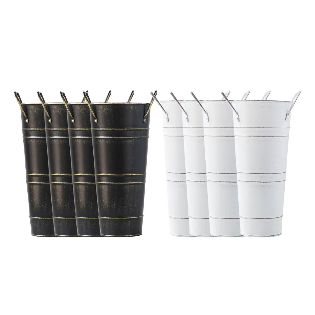 BowLift | Retro Iron Flower Bucket with Handles – Decorative Metal Flower Pot for Home