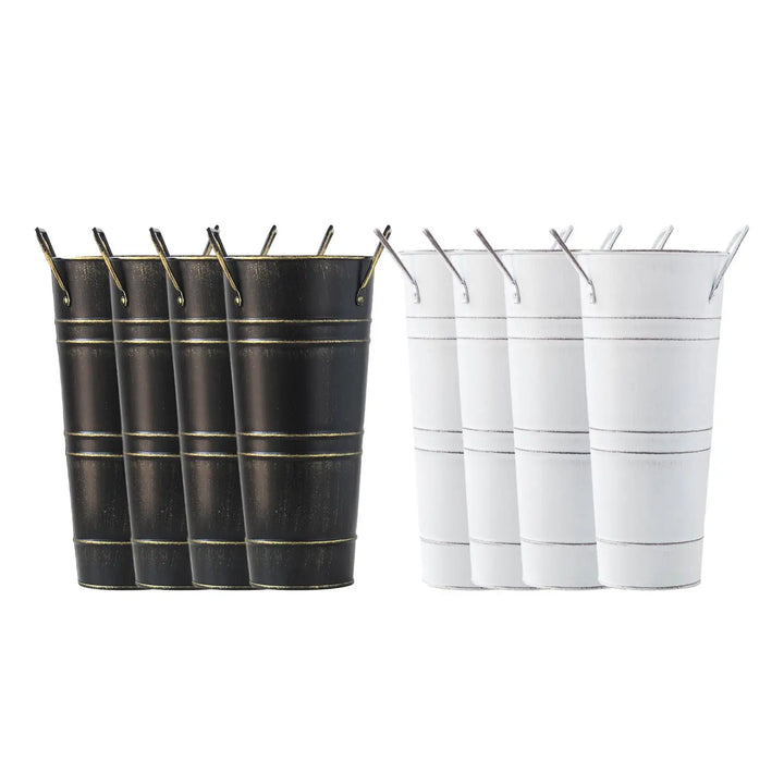 BowLift | Retro Iron Flower Bucket with Handles – Decorative Metal Flower Pot for Home