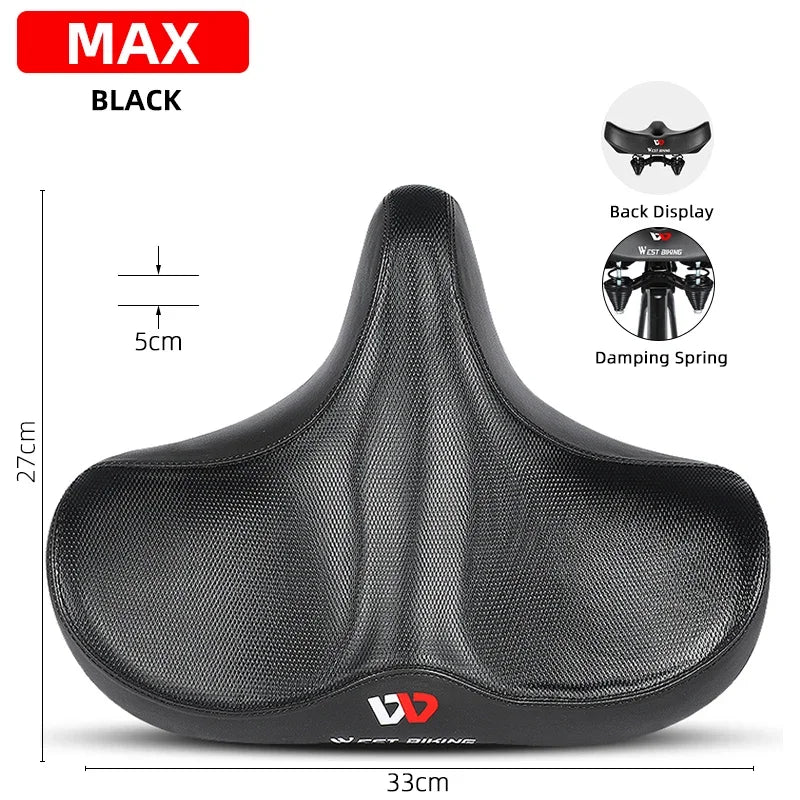 BowLift | Wide Ergonomic Bike Saddle – Comfortable Saddle with Shock Absorption for City and Mountain Bikes