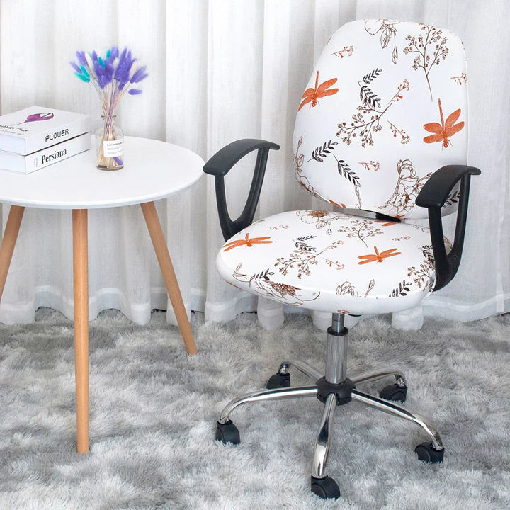 BowLift | 2-piece Split Office Rose Chair Covers