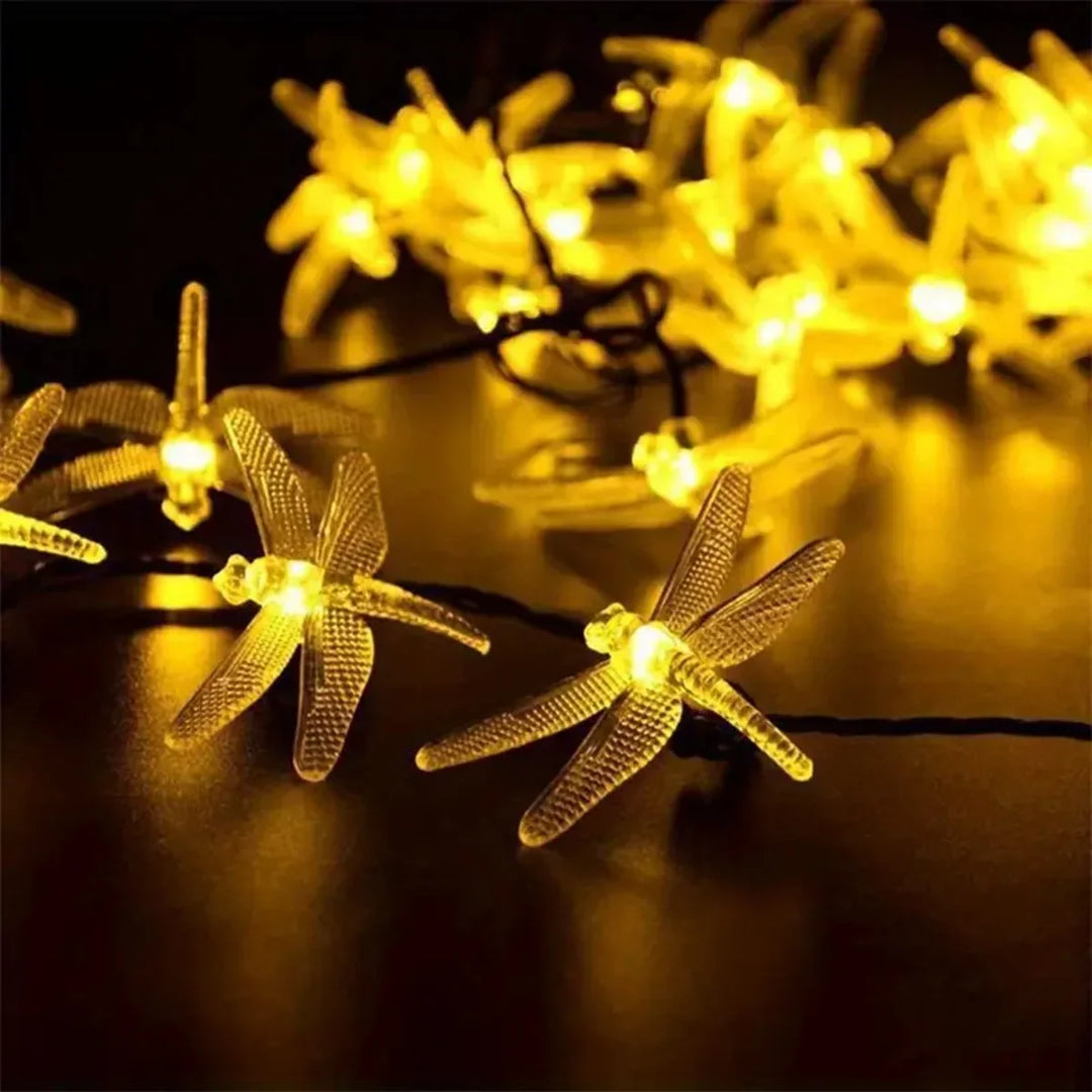 BowLift | Solar String Lights Lumila | 5 m with 20 Dragonfly LEDs | 8 Modes | Waterproof & Suitable for Outdoor
