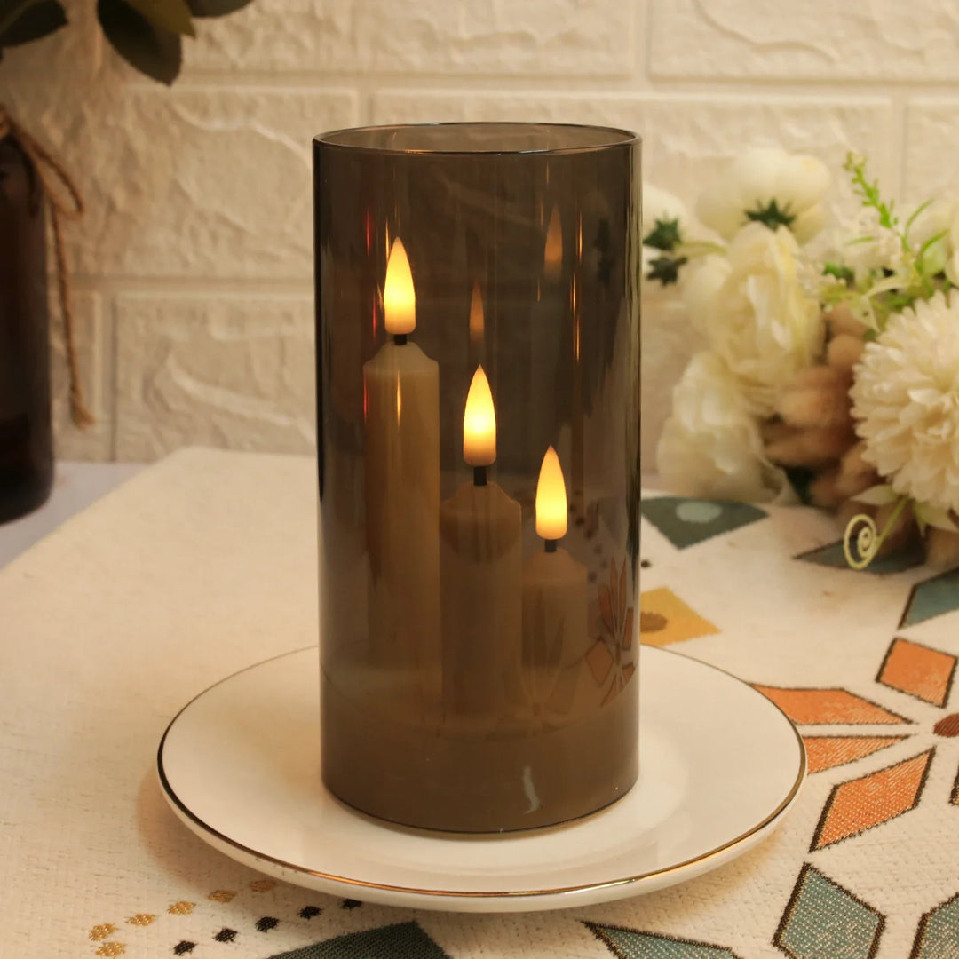 BowLift | Lunavera | Flameless LED Stick Candle 3-in-1 | With 15 cm Lampshade | Battery-operated & Flickering Light | For Christmas, Wedding & Decor