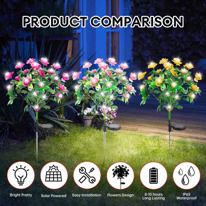 BowLift | Solar Garden Lamp Lumosia | LED Azaleas | Weatherproof & Wireless | 8h Light Time