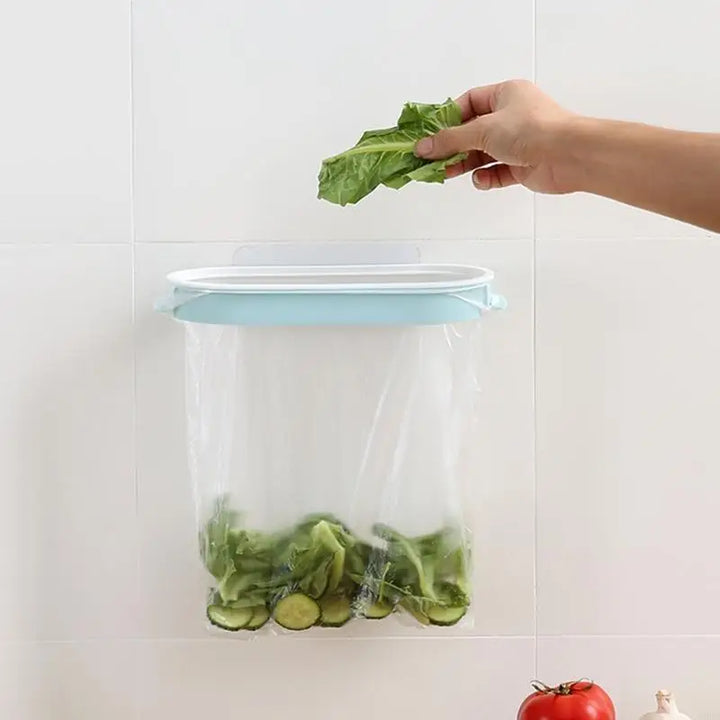 BowLift | Trash Bag Holder Cleanuvo ClipBin | With Lid & Ring Holder | For Hanging on Cabinet Doors | Reusable & Washable