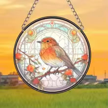 BowLift | Acrylic Sun Catcher LumoOwl | 15 cm Round | Owl Decor | Window & Wall Pendant | Gift Idea