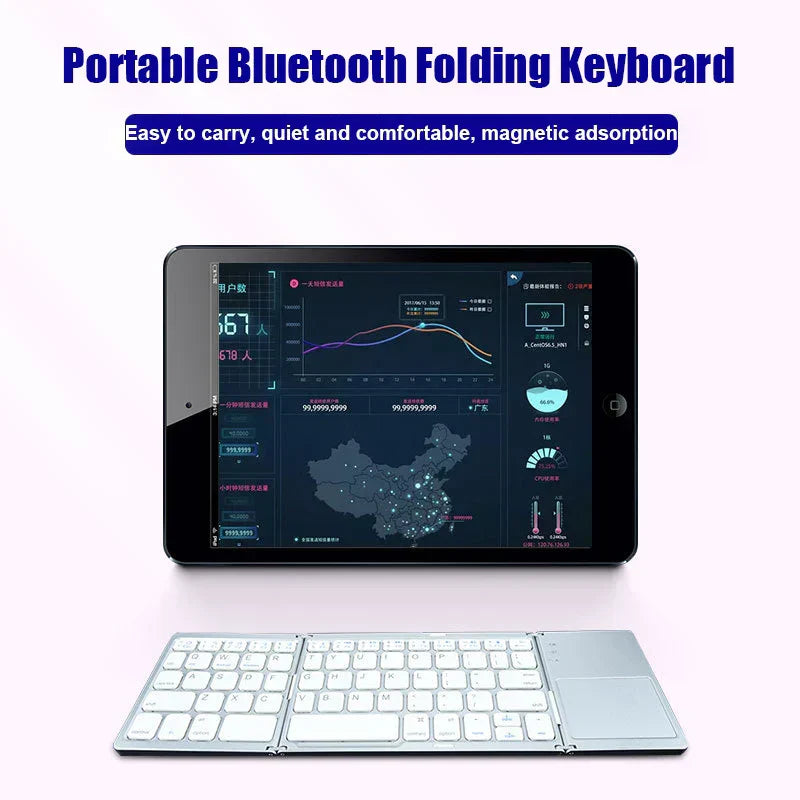 Wireless foldable Bluetooth keyboard with touchpad – Compact, versatile, and ultra-portable | Bowlift
