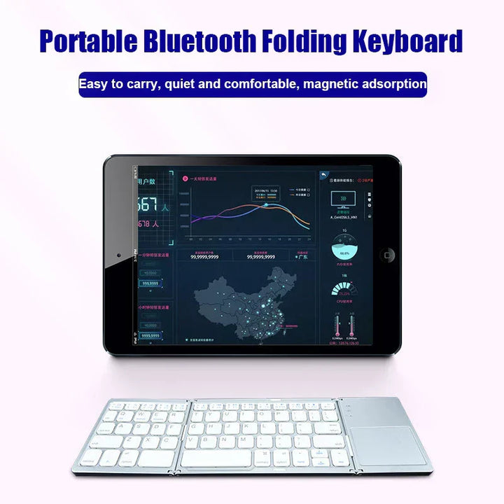 Wireless foldable Bluetooth keyboard with touchpad – Compact, versatile, and ultra-portable | Bowlift