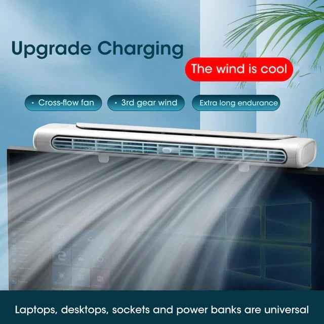 BowLift | USB Rechargeable Portable Desk & Monitor Clip-On Air Conditioner