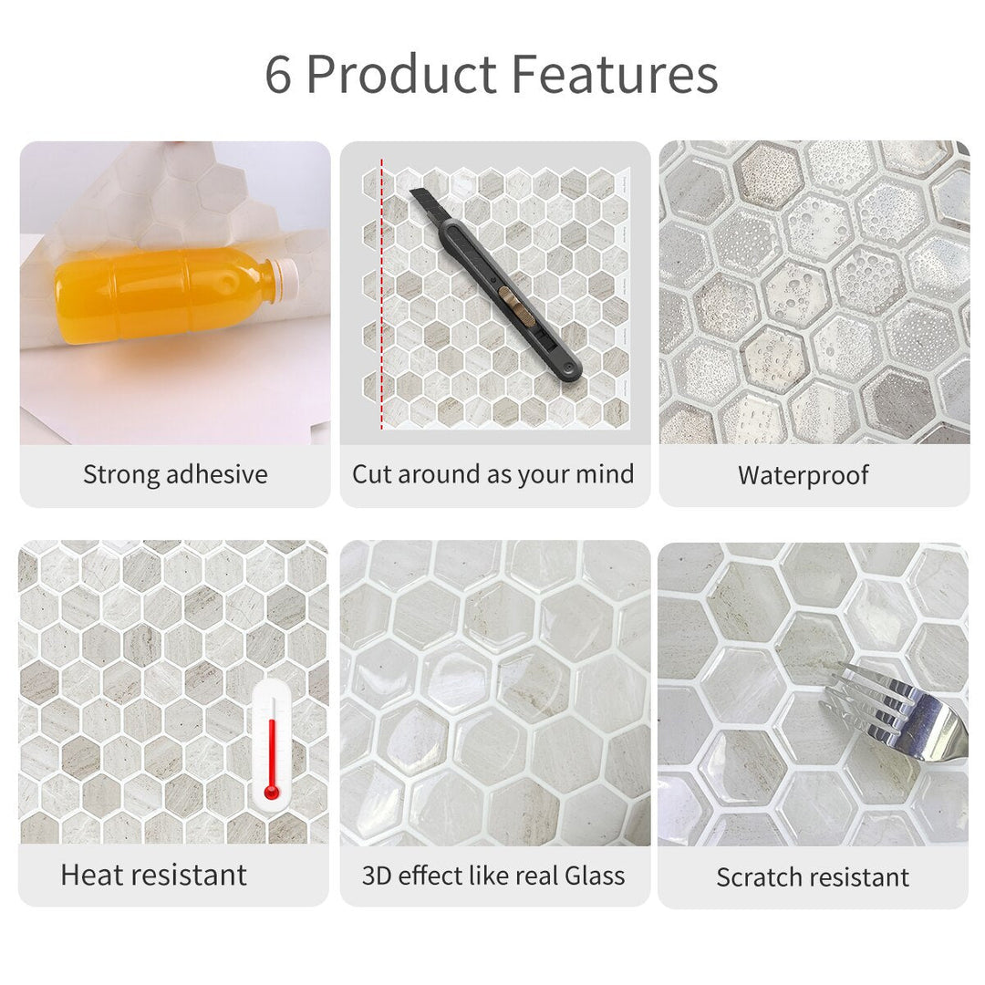 3D Self-Adhesive Hexagonal Wall Stickers | Bowlift