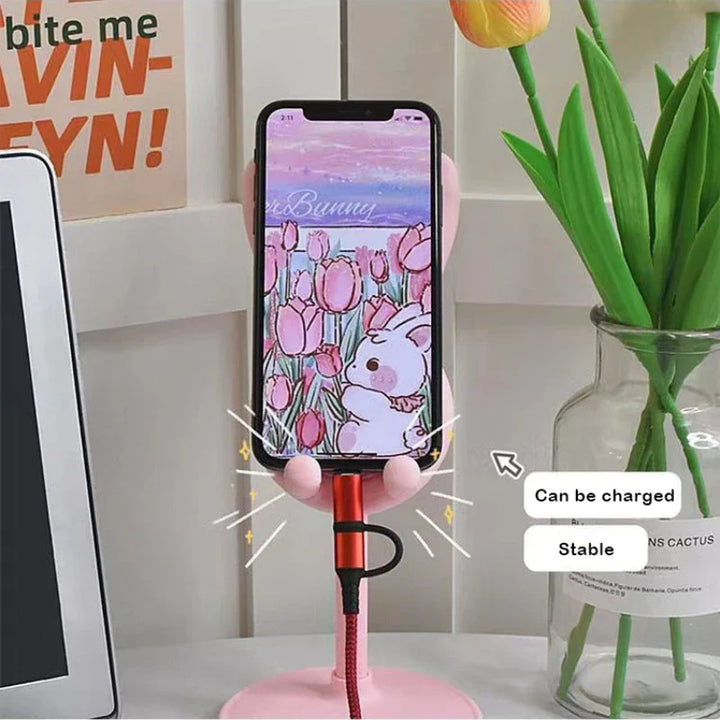 BowLift | HoppelStand Handy Holder | Height Adjustable & Tiltable | Cute Rabbit Design | For Phone & Tablet