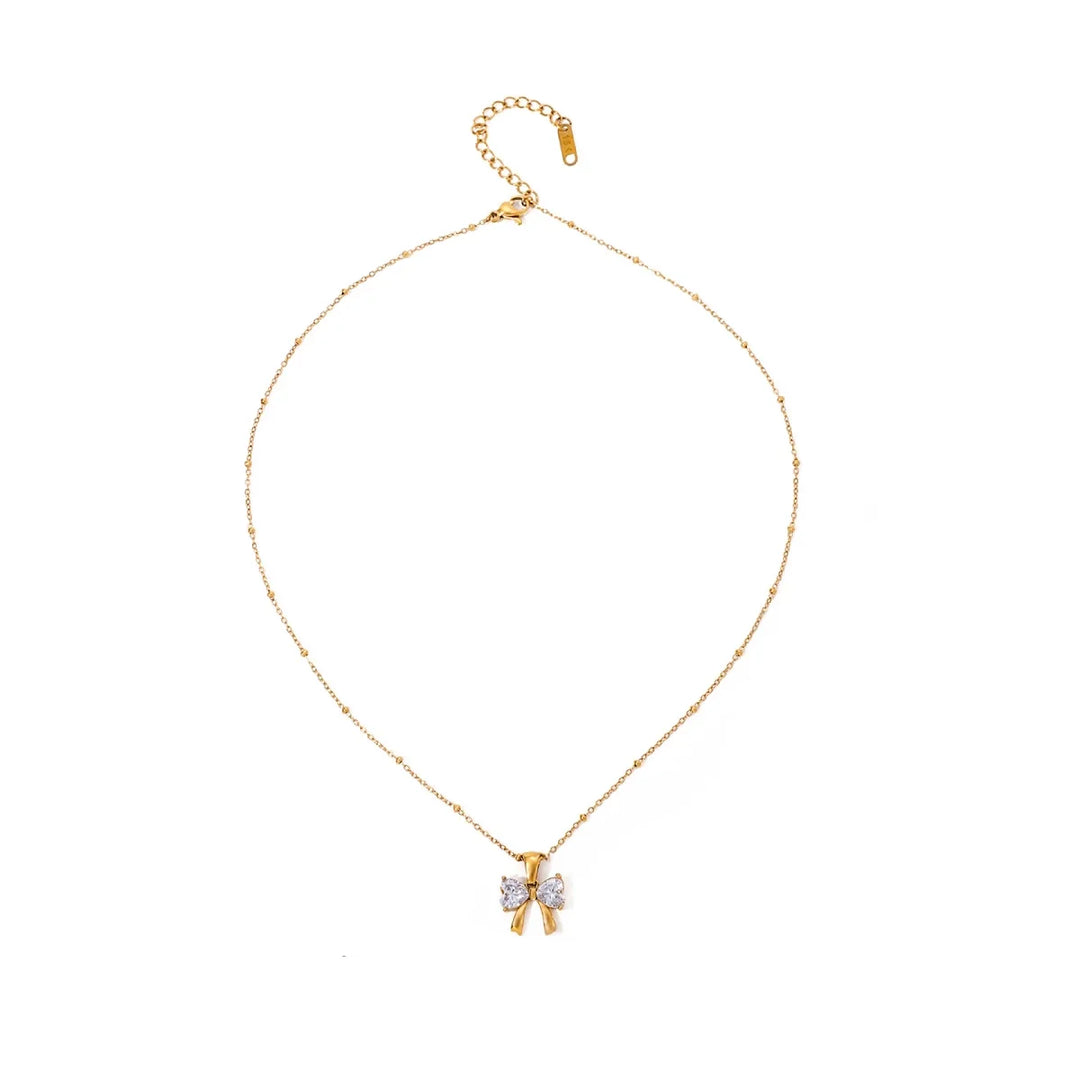 BowLift | Dainty Feminine Diamond Bow Necklace