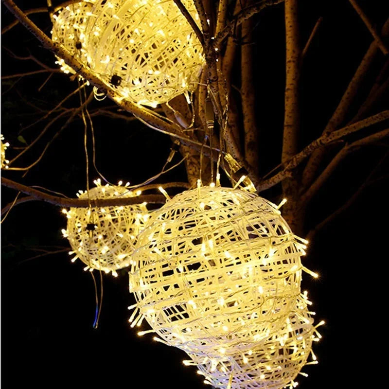 LED Rattan Ball String Lights – Decorative Outdoor Lighting for Gardens and Parties | Bowlift