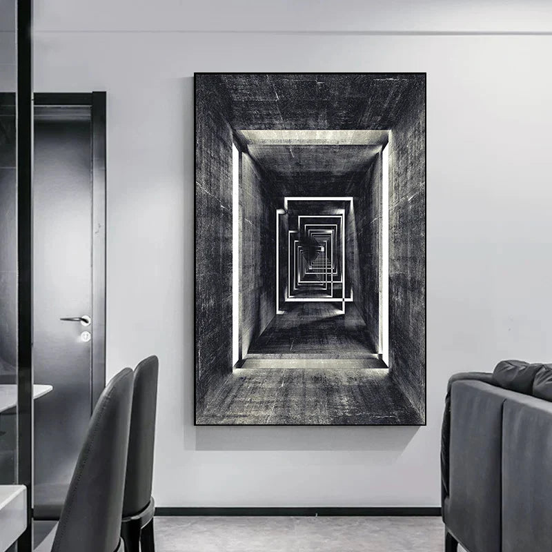 Minimalist Abstract Architectural Wall Art Fine Art Canvas Prints Posters Pictures For Modern Apartment Living Room Home Office Decor | Bowlift