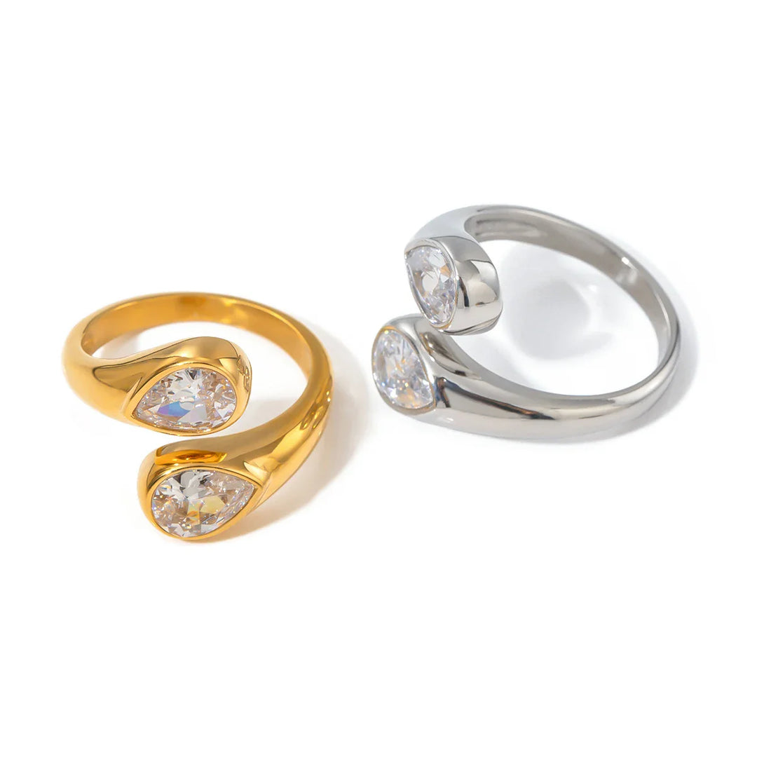 BowLift | Teardrop Diamond Accented Wrap Ring