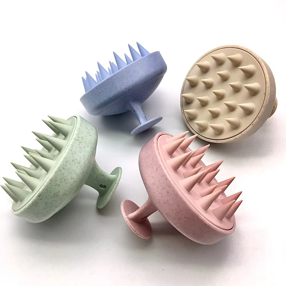 BowLift | Wheat Straw Silicone Scalp Massage Shampoo Brush with Soft Silicone Bristles
