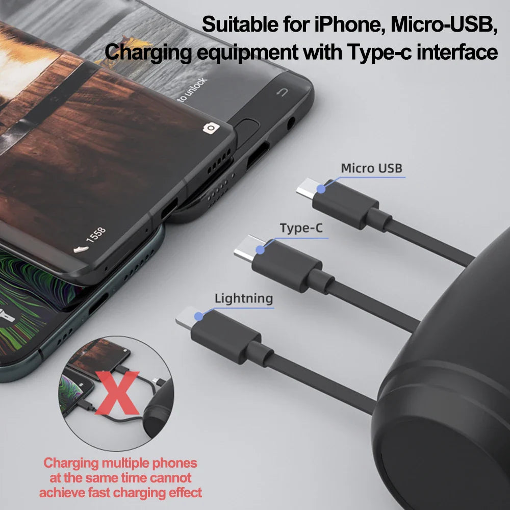 BowLift | Retractable Car Backseat Fast Charging Adapter