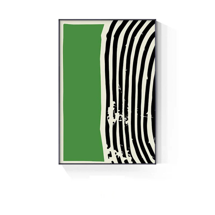 Abstract Green Geometric Line Art Wall Art Fine Art Canvas Prints Pictures For Modern Apartment Living Room Home Office Art Decor | Bowlift