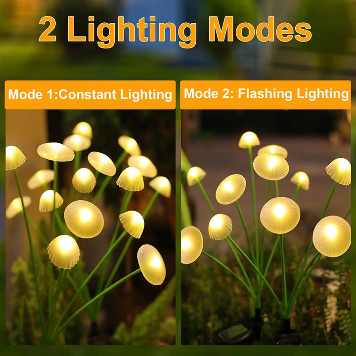 BowLift | GlowPilz Solar Garden Light 6 LEDs | Jellyfish & Mushroom Design | For Garden, Terrace & Outdoor Areas