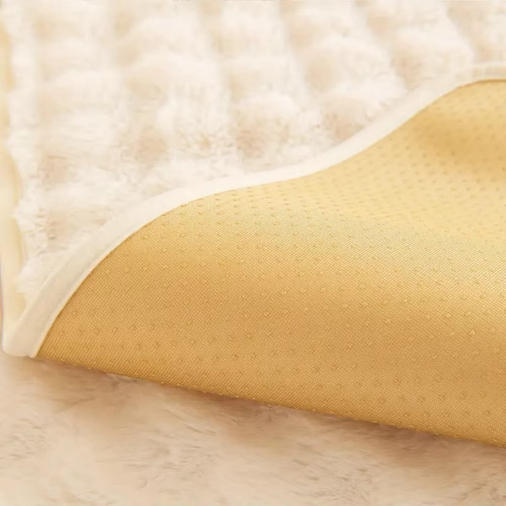 BowLift | Plush Bubble-Textured Faux Rabbit Fur Sofa Slipcover - Non-Slip Couch Cushion Cover for Living Room