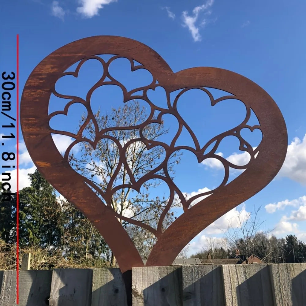 BowLift | HEARTORA Garden stake heart | Rust look metal | Rustic decor for Christmas, Easter & garden