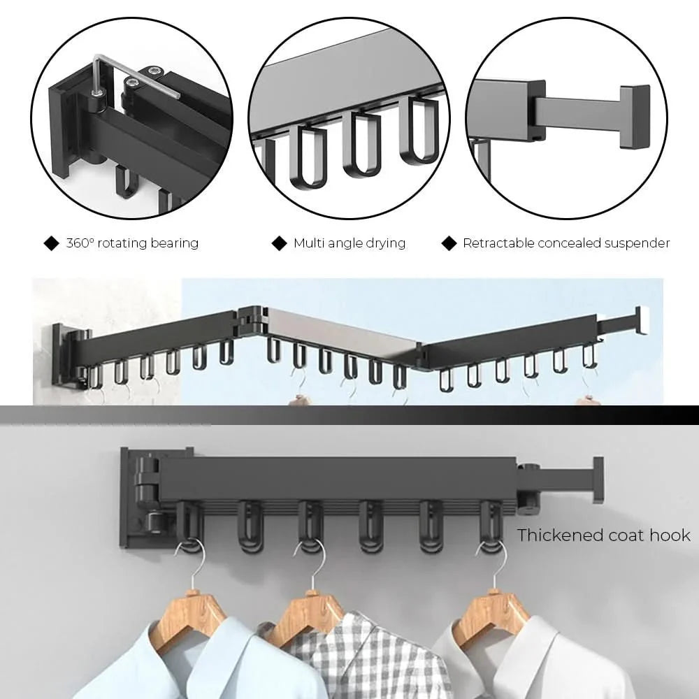 BowLift | out clothes horse - Wall-mounted aluminium clothes dryer