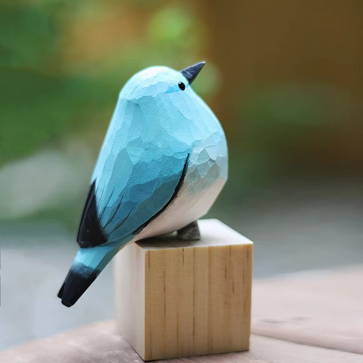 BowLift | Handcrafted Mountain Blue Robin Wood Sculpture