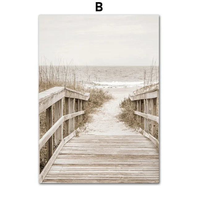 Tranquil Beach Landscape Gallery Wall Art Fine Art Canvas Prints Inspirational Pictures Of Calm For Living Room Bedroom Art Decor | Bowlift