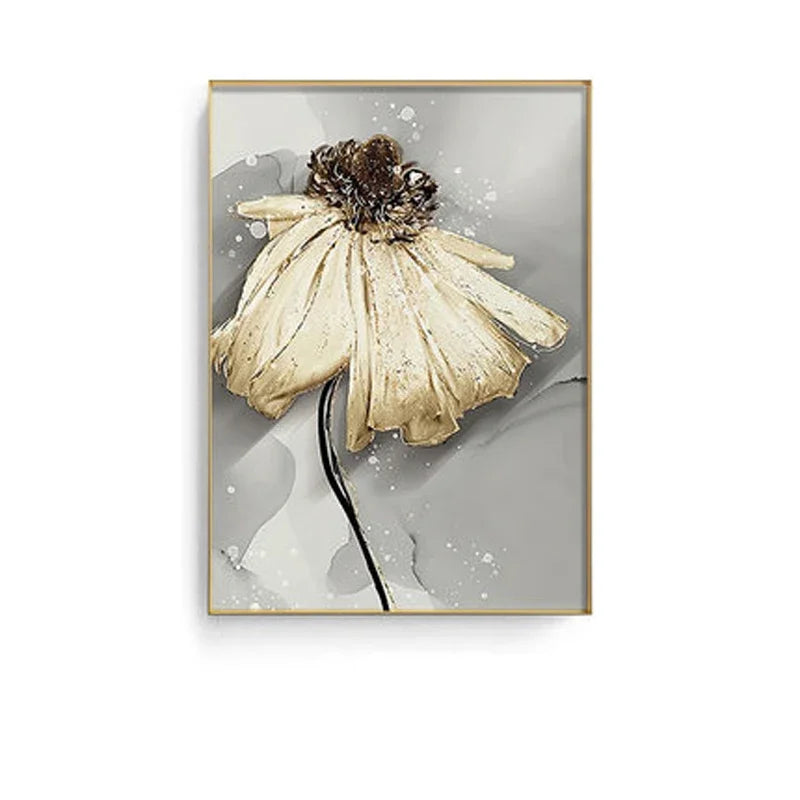 Modern Abstract Floral Wall Art Fine Art Canvas Prints Blue Gray Botanical Pictures For Living Room Bedroom Wall Art Decor | Bowlift