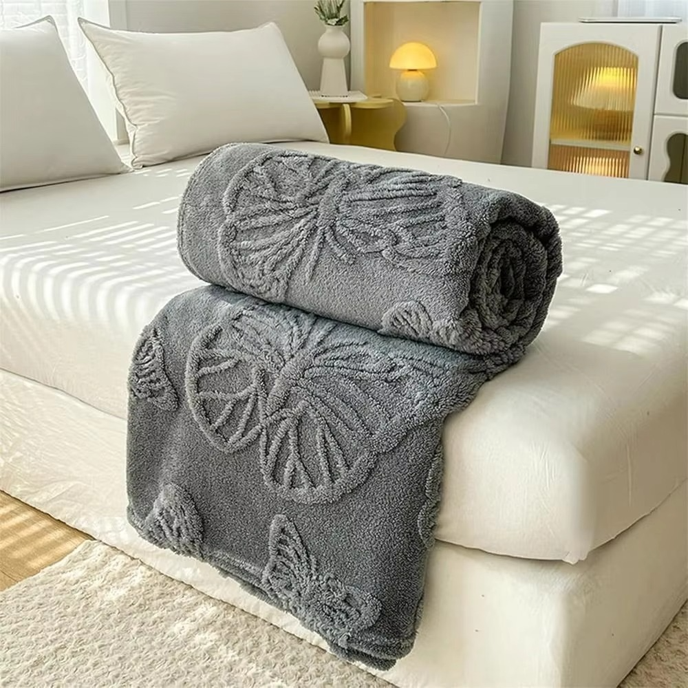 Double Sided Cooling Blanket with Breathable Cold Effect and 3D Butterfly Jacquard Design | Bowlift