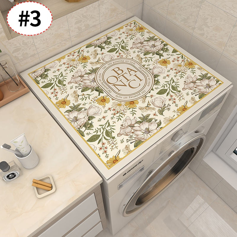 BowLift | Retro Floral Washing Machine Cover Drainer Mat