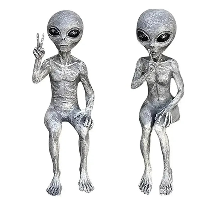 BowLift | Alien Resin Statue UFO Figurine for Garden Decoration