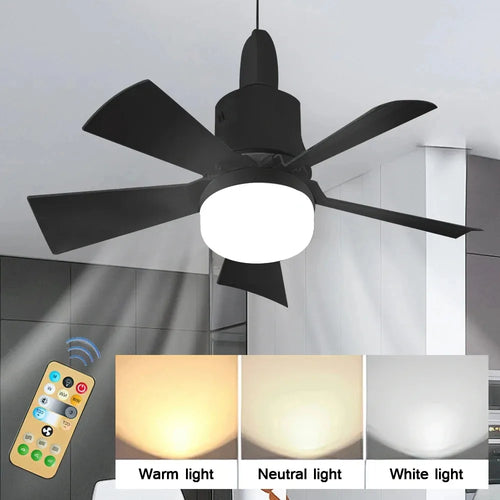 Ceiling Fan LED with Remote Control – Dimmable 30W, E27 Base, Modern Smart Wireless Fan Light for Bedroom and Living Room | Bowlift