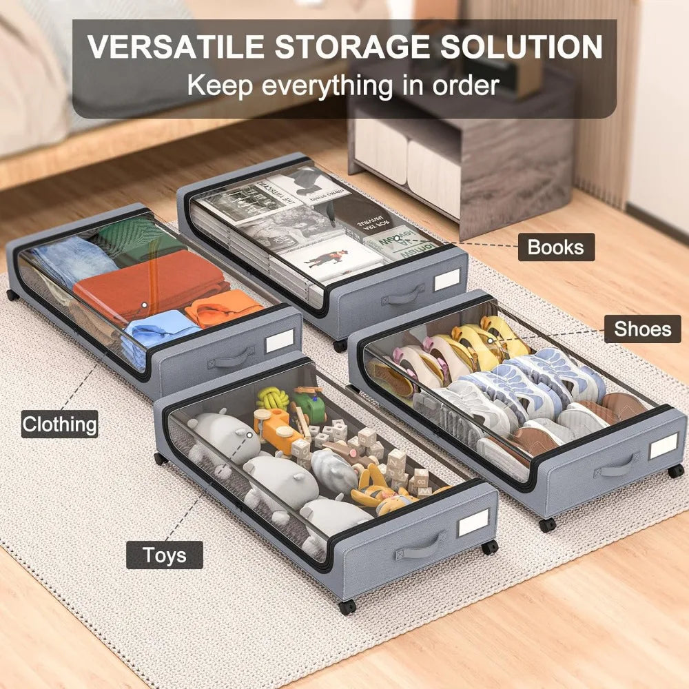 BowLift | Under-bed storage stackable rolling box organizer