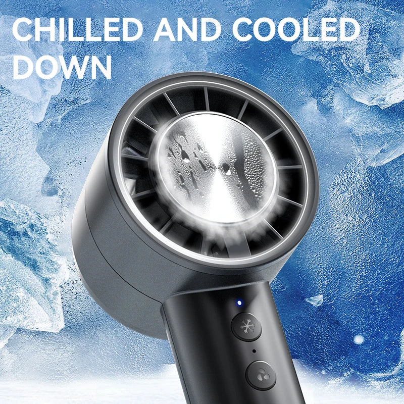 BowLift | Brisano AirCool Mini Hand Fan with Cooling Function | 5 Speeds | LED Display & USB Charging | Quiet & Portable | For Travel, Office & Outdoor