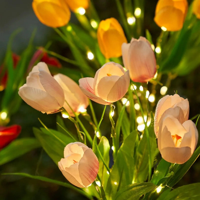 BowLift | GlowPetal Solar tulip | Decorative light for garden & balcony | LED light & weatherproof | Tulip shape with solar panel