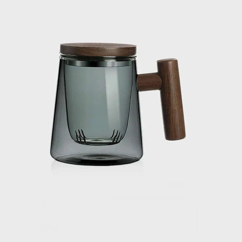 BowLift | Ultramodern Glass Tea Cup with Filter and Lid
