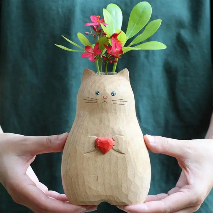 Sweet cat flower vase