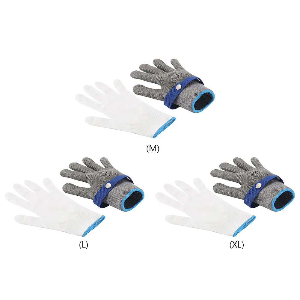BowLift | Stainless steel cut-resistant gloves - Anti-cut, wire metal weave hand protection for slaughtering, gardening and labor safety