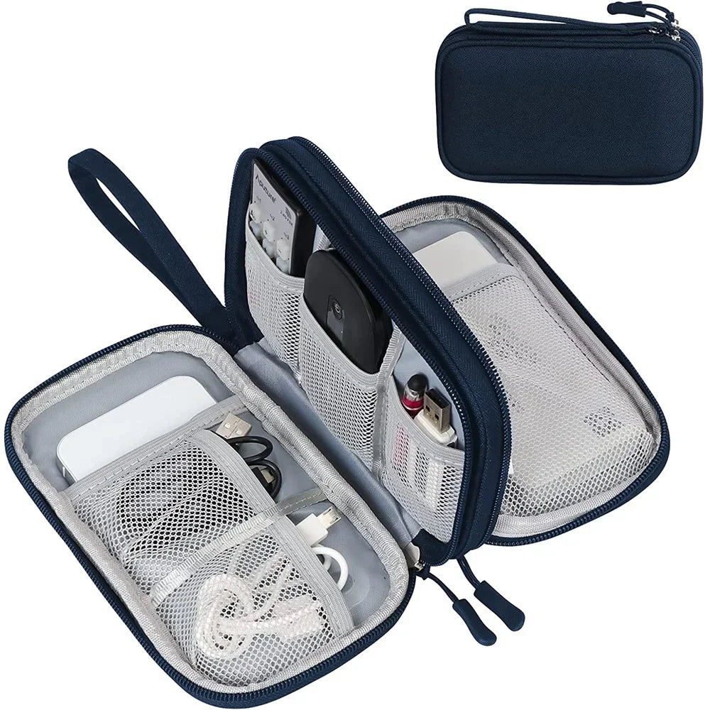 BowLift | Techviva PackSafe Electronic Organizer Bag | 2-layer & waterproof | For cables, chargers, USB & accessories | Compact & portable