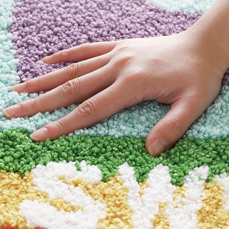 Heart-Shaped Rainbow Tufted Mat | Bowlift