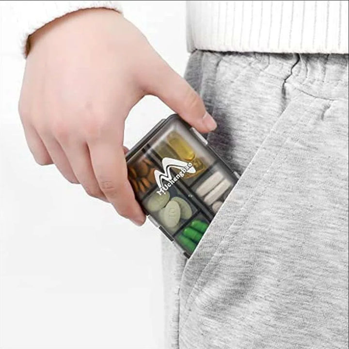 BowLift | MediPocket Travel Pill Case | Moisture-Proof & Compact | 4–12 Compartments | For Vitamins & Medications on the Go