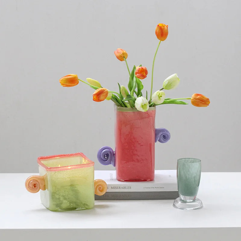 Glass Vase with Binaural Handle | Bowlift