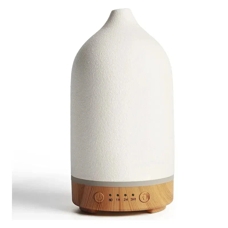 BowLift | Aromisca Ceramic Aroma Diffuser | 100 ml Ultrasonic Air Humidifier | 7 LED Colors & Timer | Handcrafted Design | EU Plug