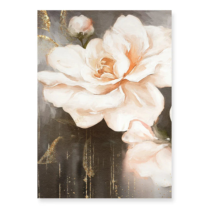 Pink Beige Petals Big Floral Wall Art Fine Art Canvas Prints Elegant Abstract Botanical Pictures For Living Room Bedroom Art Decor | Bowlift