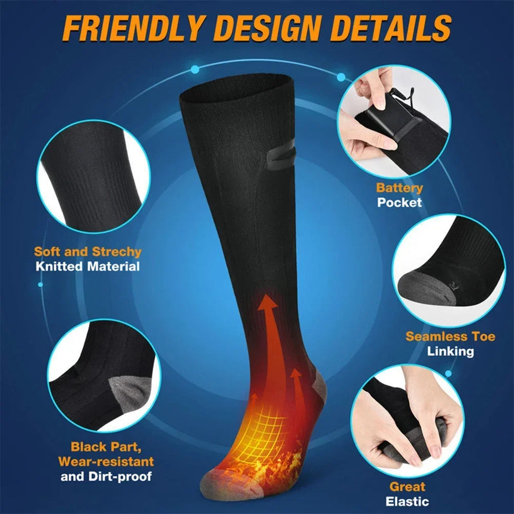 BowLift | Heated Socks Thermavolt | 3 Heat Levels | With Powerbank | Winter Warm Socks Unisex for Outdoor & Travel