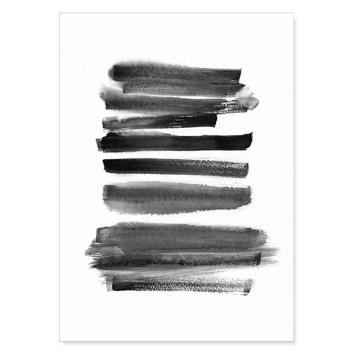 Black White Wall Art Minimalist Abstract Ink Brush Strokes Fine Art Canvas Prints Posters Pictures For Living Room Home Office Art Decor | Bowlift