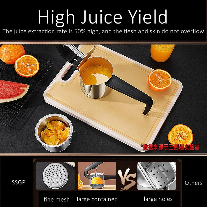 BowLift | Pressano Manual Juicer made of Stainless Steel | Patented Design | 50% Higher Juice Yield | For Citrus, Pomegranate & More